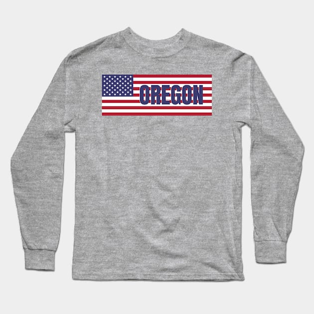 Oregon State in American Flag Long Sleeve T-Shirt by aybe7elf